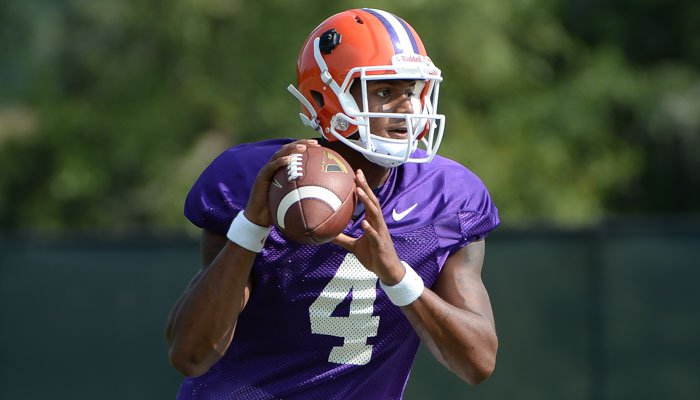 Deshaun Watson will don a green jersey for Monday's practice
