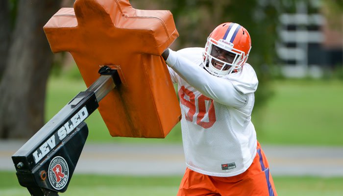 Shaq Lawson and the Tigers ran through an abbreviated practice Monday morning.