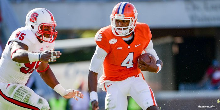 Deshaun Watson led the Tigers to a 41-0 rout over the Wolfpack last season. 
