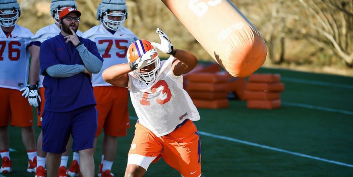 Tremayne Anchrum is getting plenty of work this spring 