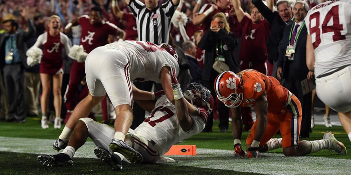 Alabama returns a kickoff for a touchdown in the College Football Playoff National Championship
