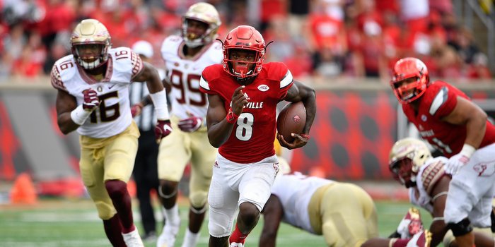 Lamar Jackson and the Louisville offense have put up prolific numbers this season (Photo by Jamie Rhodes, USAT)