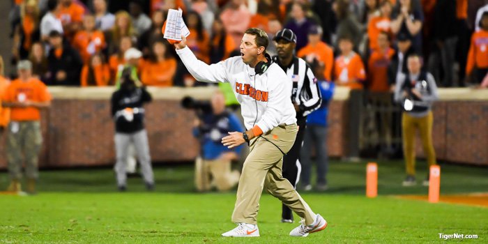 Swinney was upset with the officials more than once Saturday 