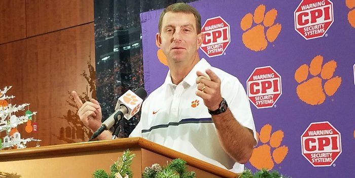 Swinney says he's happy to have another week of game prep 