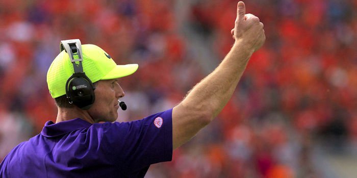 Venables stiff-arms ESPN analyst, celebrates in party of one
