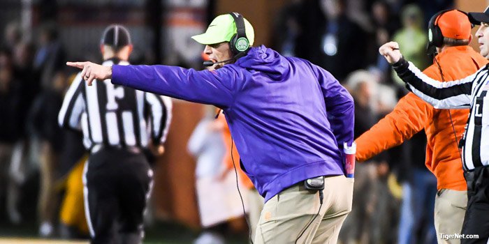 Venables tries to get an official's attention Saturday night 