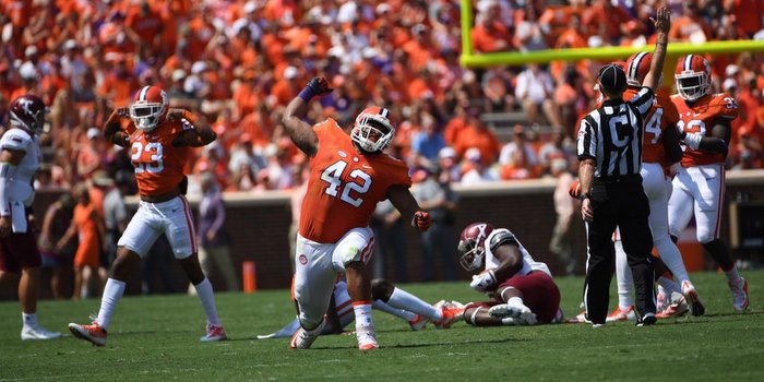 Christian Wilkins provided some of the cheers for Clemson fans Saturday 