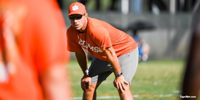 Swinney will oversee the beginning of his high school camps today 