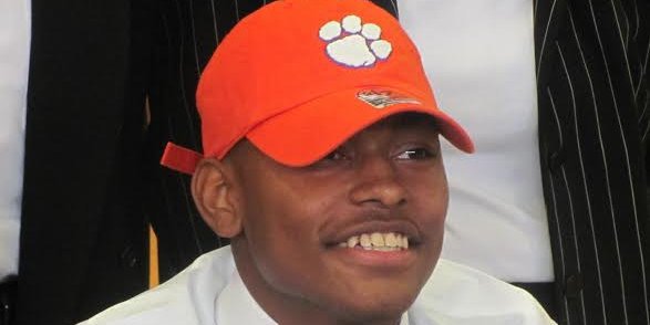 Trapp smiles after committing to Clemson Wednesday 