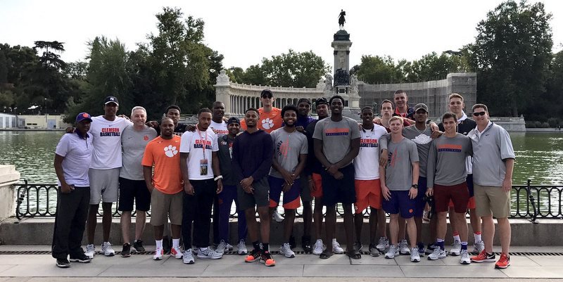 The team poses for a picture in Spain earlier this week (Photo courtesy of Clemson basketball)