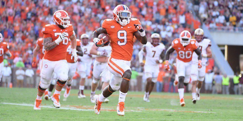 Travis Etienne had 139 all-purpose yards and two scores Saturday afternoon.