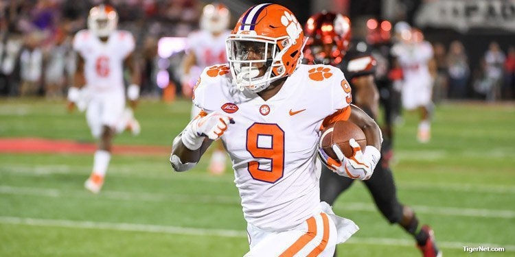 Travis Etienne is now listed at the No. 2 running back on the depth chart. 