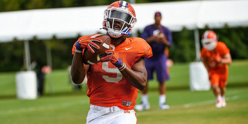 Etienne makes a catch in practice 