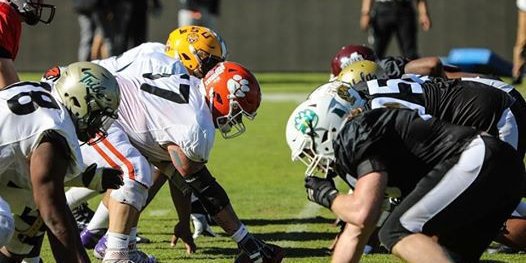 Guillermo at practice this week (courtesy of NFLPA Collegiate Bowl)