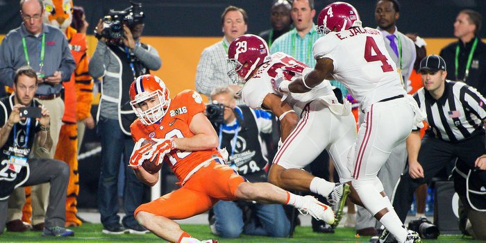 Hunter Renfrow torched Fitzpatrick (29) and the Tide defense repeatedly 