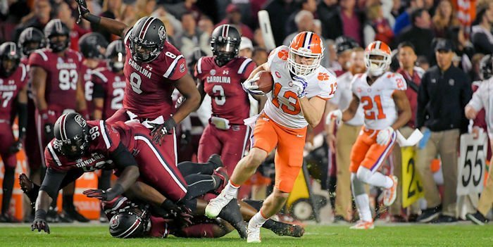 Hunter Renfrow breaks loose for a touchdown last year at South Carolina