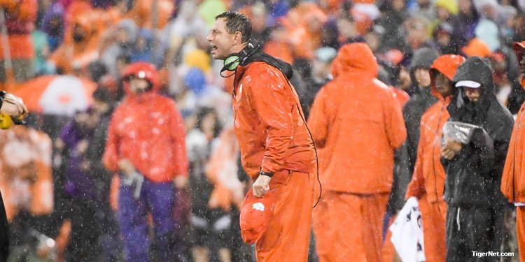 Clemson’s streak of 13 consecutive night games on the road is over.