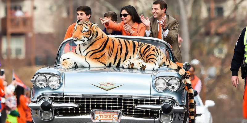 The Swinney family rides in the National Championship parade
