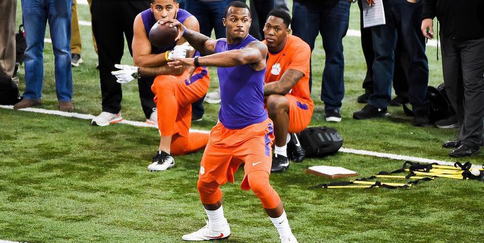Watson works out at Clemson's Pro Day 