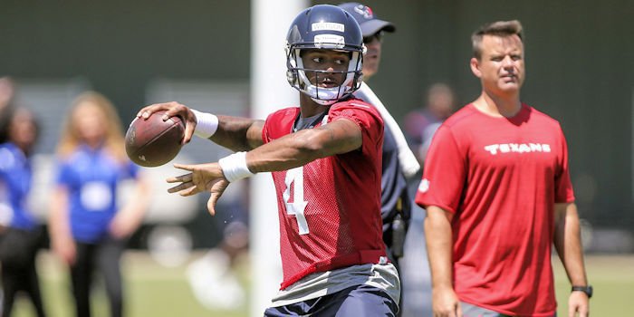 Watson during OTA's with the Texans 