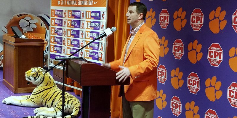 Clemson's Dabo Swinney wishes the period would be moved back to August 