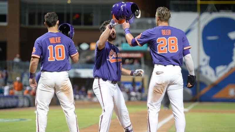 Wharton connects on his sixth  inning homer that put Clemson ahead 2-1