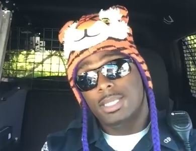 Former Clemson DB turned cop does a hilarious 'Lip Synch Challenge'