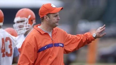 Blackwell coaches during a 2003 Clemson practice 