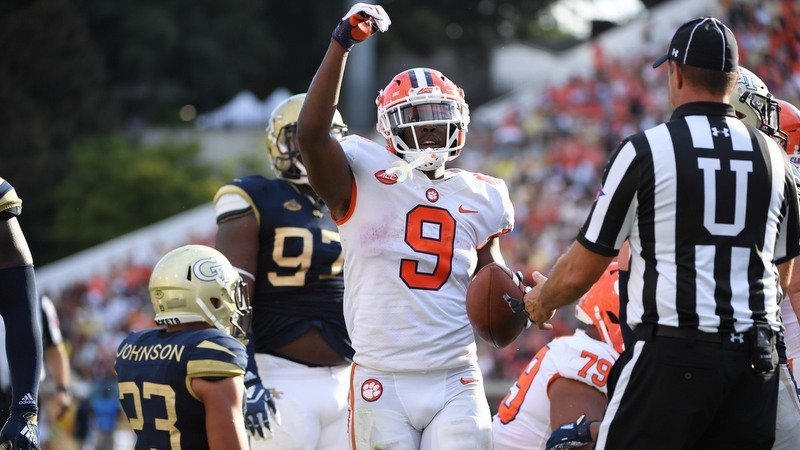 Travis Etienne and the Tigers take on Georgia Tech Thursday at 8 pm