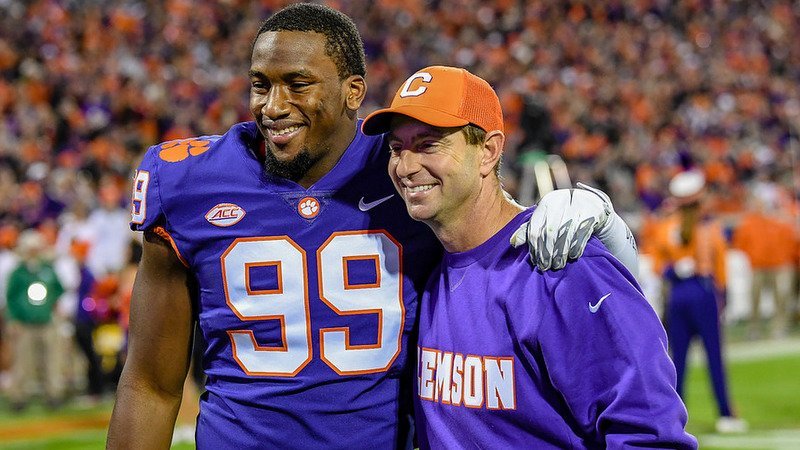 Clelin Ferrell won the inaugural Tim Bourret Award, which is given to the Clemson player who best represents the university in the media.