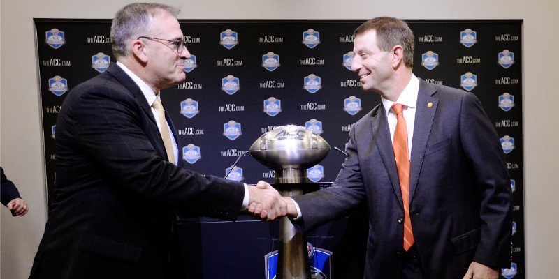 Narduzzi says three is a talent gap between Clemson and the rest of the ACC (Photo by  Sara D. Davis, the ACC)