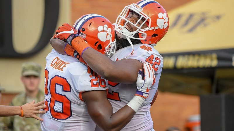 Wilkins (42) will play close to home when the Tigers travel to Boston College this weekend