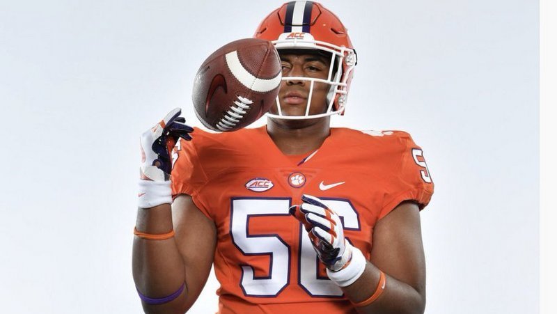 Boateng poses in a Clemson uniform last March 