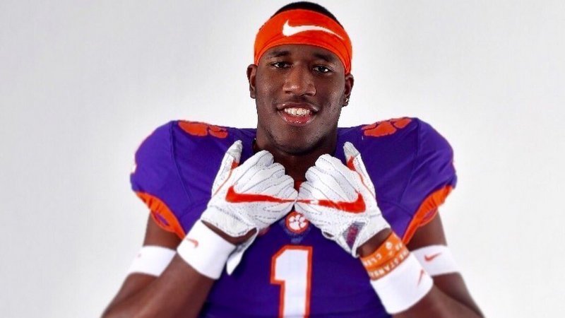 Lay poses during a photo shoot Saturday in Clemson