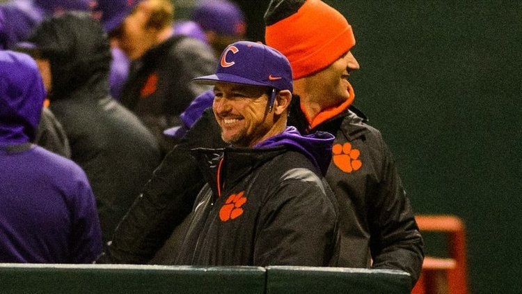 Monte Lee is all smiles in the dugout Saturday (Photo by David Grooms)
