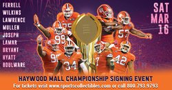 Greenville to Host Clemson National Championship Autograph Session