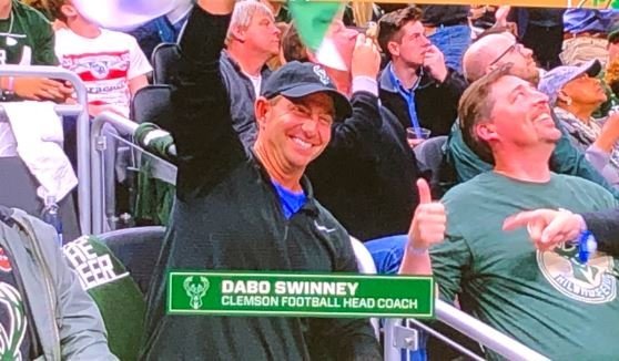Dabo Swinney having a fun sports week 