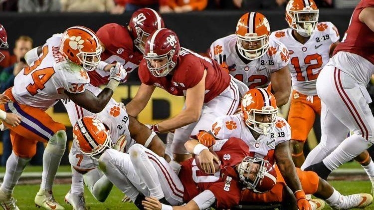 Clemson over and through Alabama on the way to the 44-16 win 