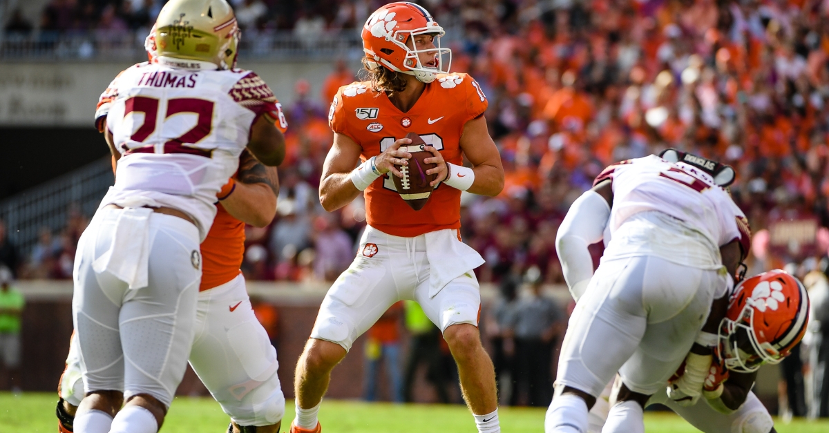 Clemson's Trevor Lawrence stands tall in the pocket 