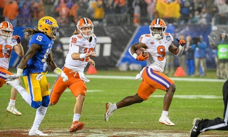 Trevor Lawrence met Travis Etienne at the finish line of a 75-yard opening-play TD versus Pittsburgh.