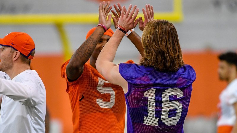 Trevor Lawrence and Tee Higgins are excited about the start of spring practice 