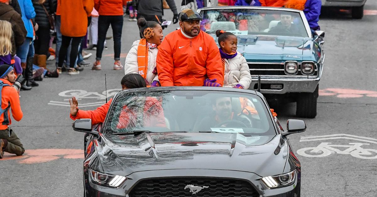 Mike Reed and his family in the National Championship celebration parade