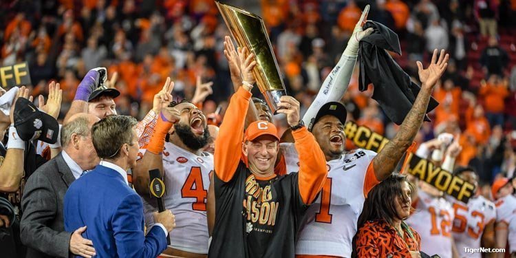 Clemson has made the Playoff each of the last six seasons. 