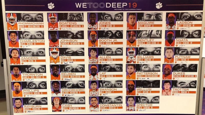 Clemson signed 29 players in the 2019 recruiting class 