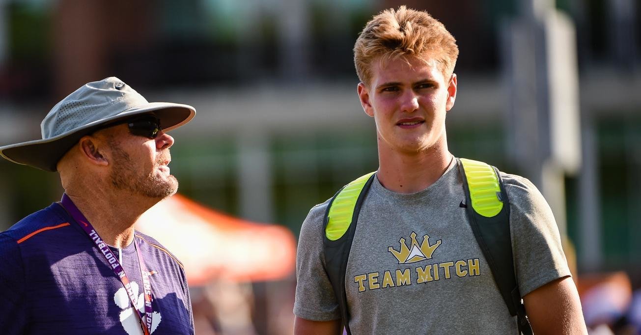 Briningstool has had plenty of attention at Dabo Swinney's camp this week, working with Tigers TE coach Danny Pearman.