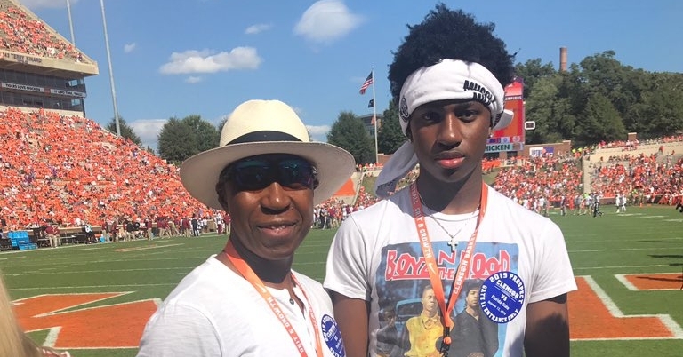 Powell (right) visited Clemson last weekend and took in the win over Florida State.