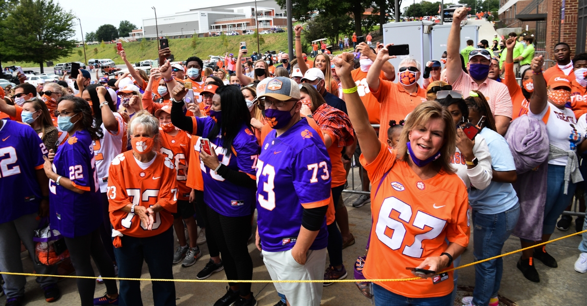 Clemson fans line up before Saturday's game (Photo per ACC).