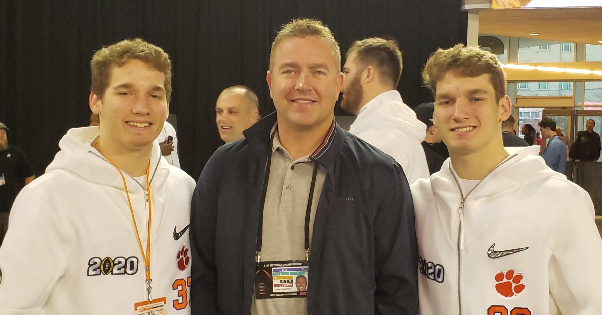 Herbstreit poses with his sons in New Orleans.