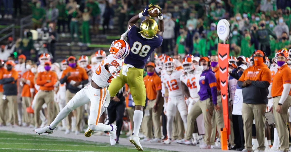 Clemson is projected as a 3-point favorite at Notre Dame come November. 