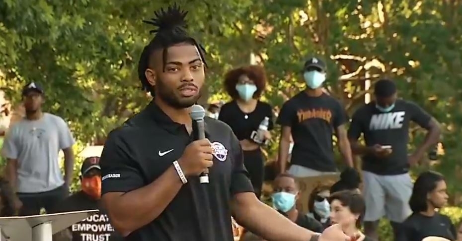 Clemson's Darien Rencher led a big social justice movement in a march in June in Clemson.